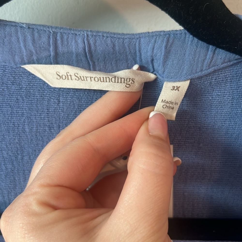 NWT Soft Surroundings Open Front Draped Gauzey Cardigan - Picture 3 of 7